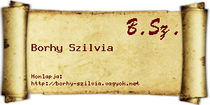 Borhy Szilvia névjegykártya