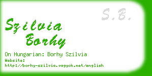 szilvia borhy business card